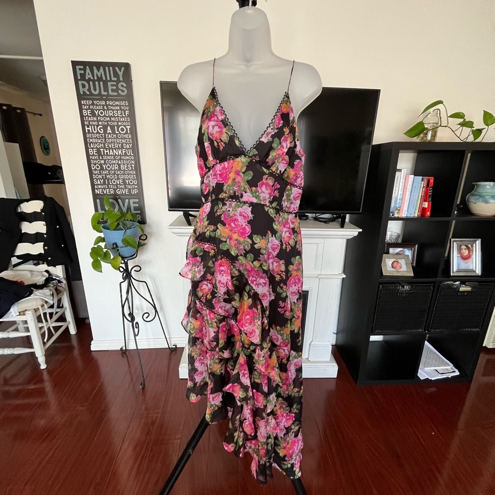 Floral V-Neck Women's Dress